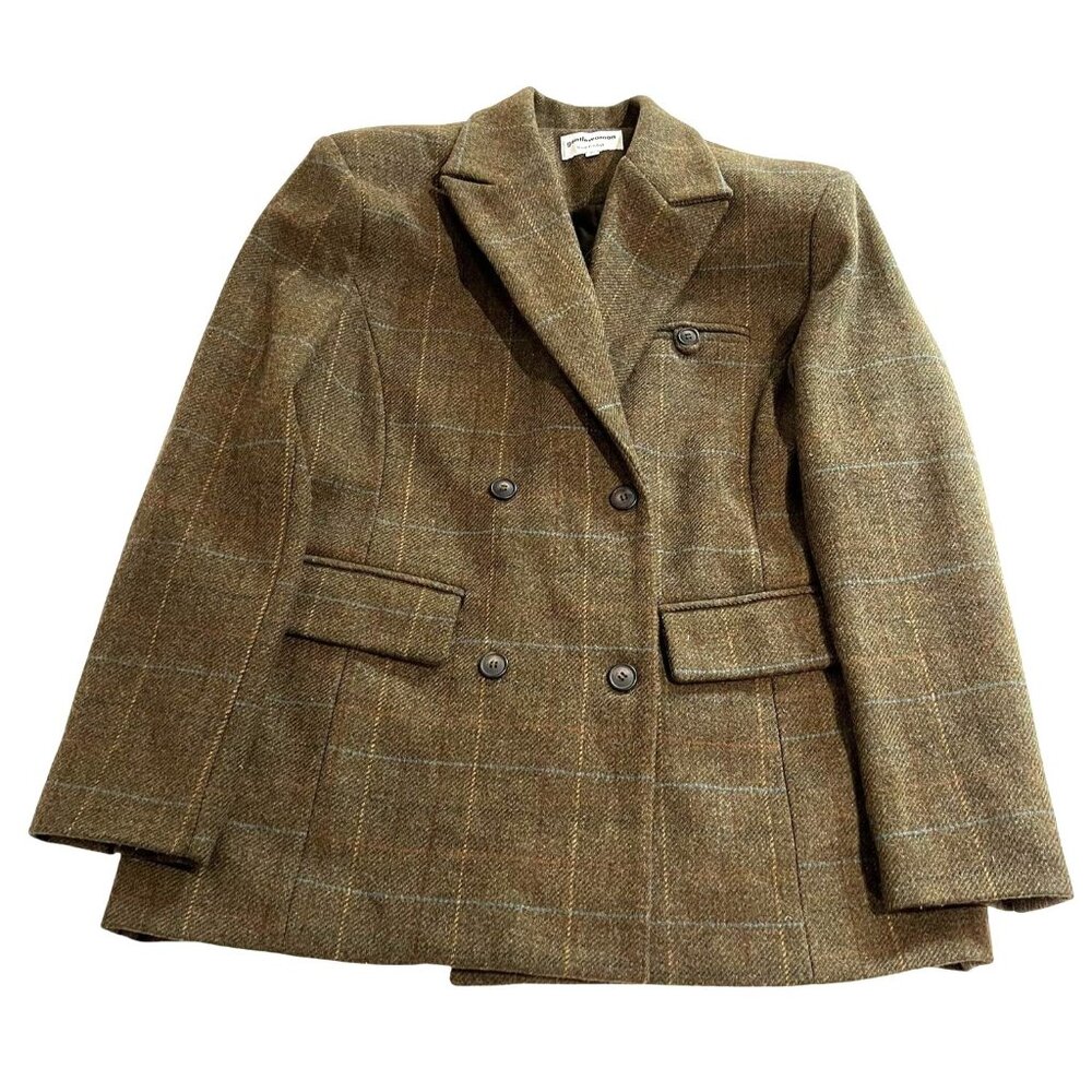 Gentlewoman Korea Tartan Pattern Blazer in Brown